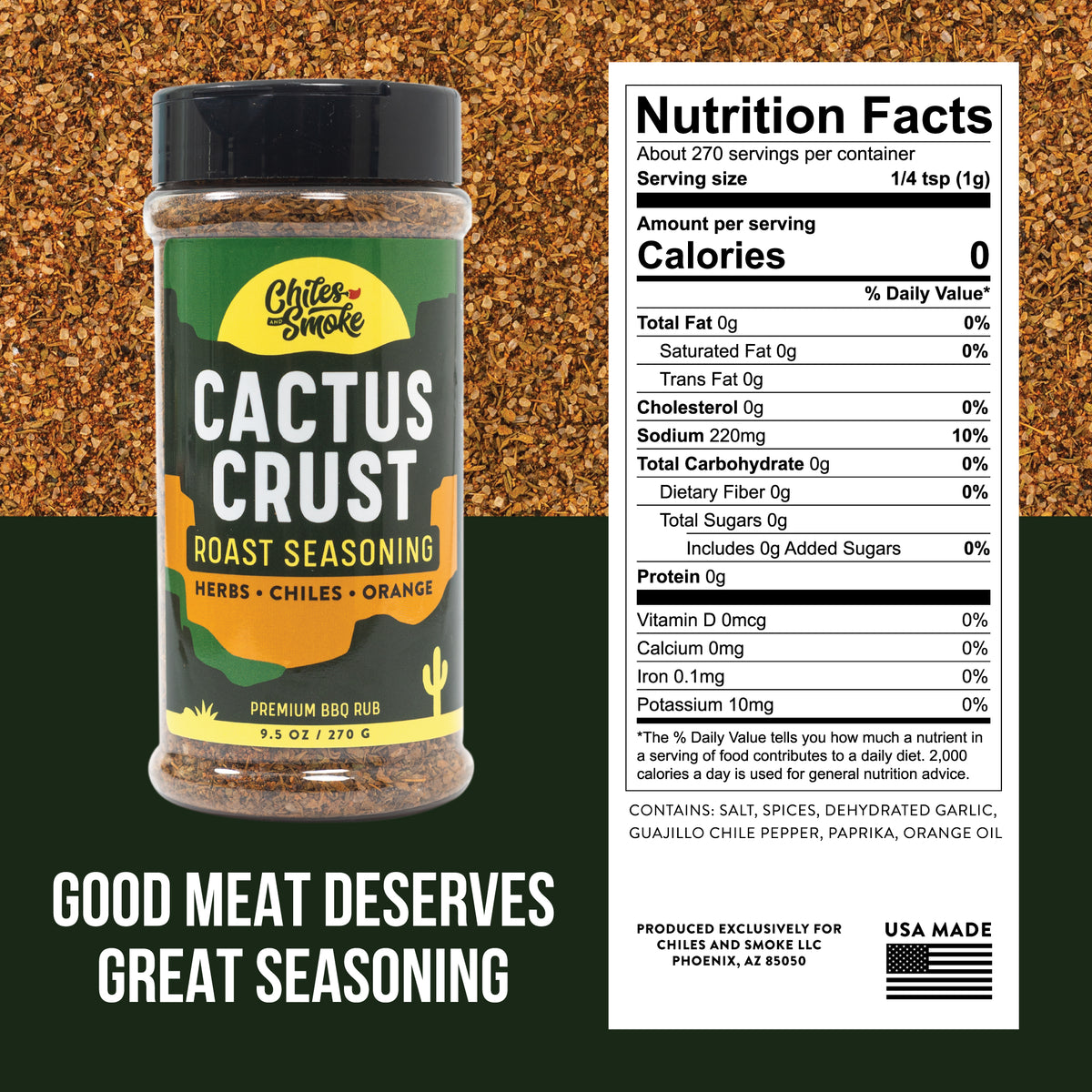Cactus Crust Roast Seasoning Nutrition Facts
