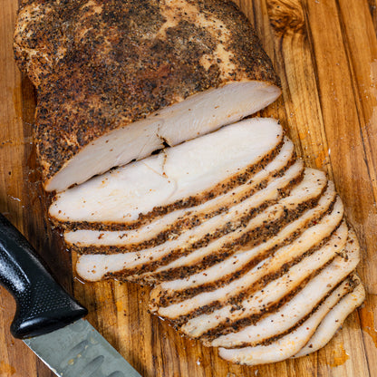 Smoked turkey breast seasoned with Cactus Crust